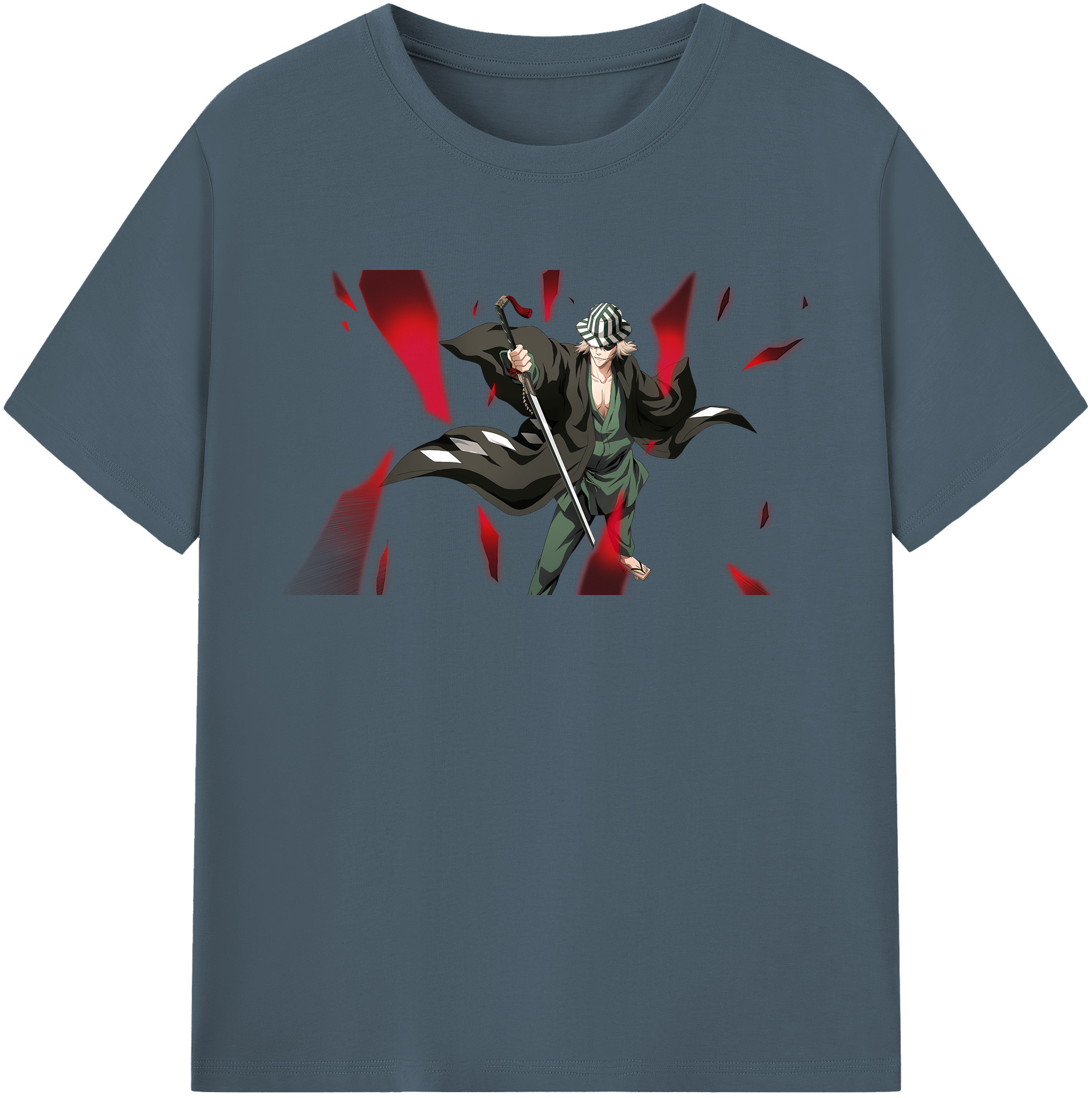 （画像用） "ブリーチ 浦原 喜助（うらはら きすけ） BLEACH Urahara Kisuke " 綿100％半袖Tシャツ（フロントプリント）